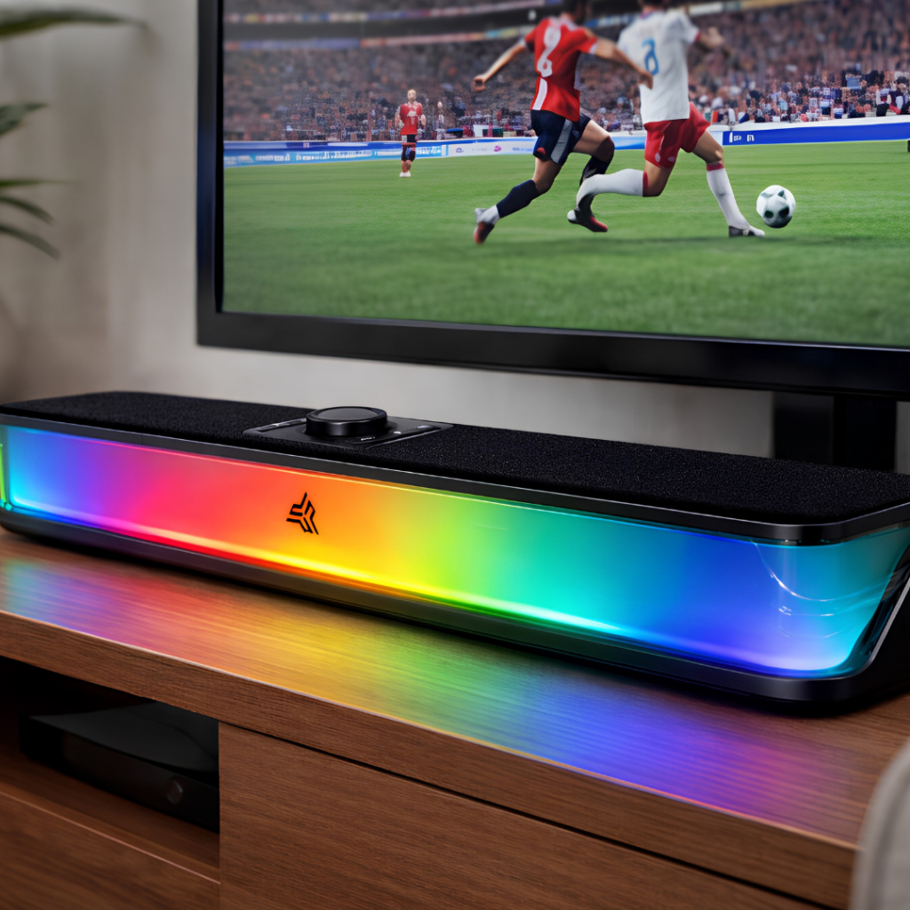 Caixa de Som Soundbar Gamer Bluetooth 5.3 RGB 14W Bateria Recarregável 42,5cm