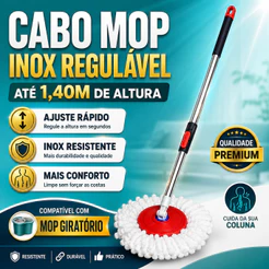 Cabo Mop Giratório Completo Com 140 Cm - CH