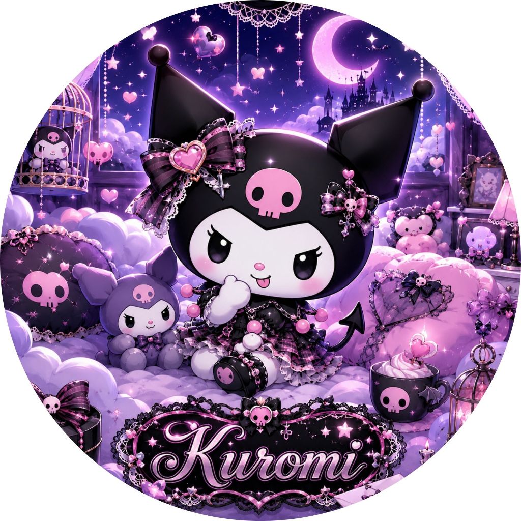 Mini Painel 50x50cm - Tema Kuromi (mod2)
