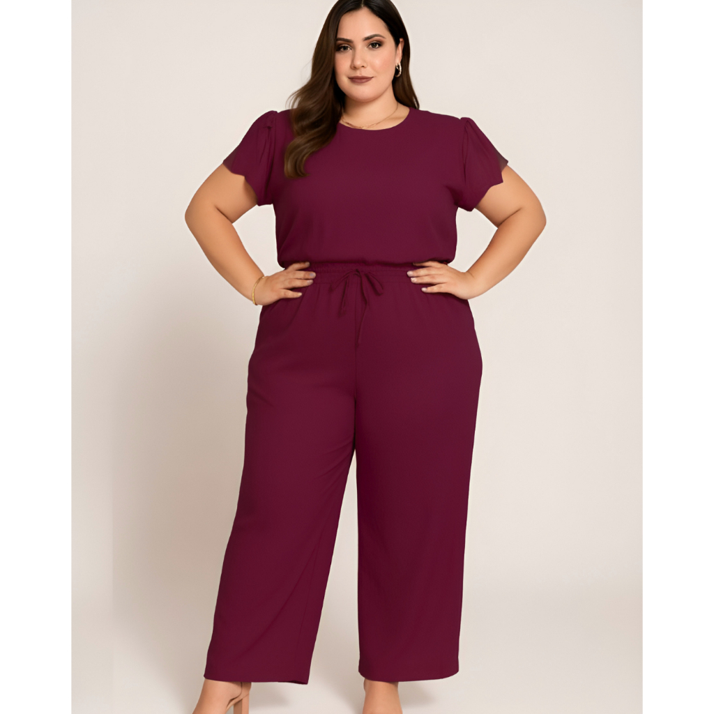 Conjunto feminino Plus Size Frio Moletom Inverno Blusa de Frio Duna 48/50/52/54/56 Básico Evangélico Ciganinha Festa
