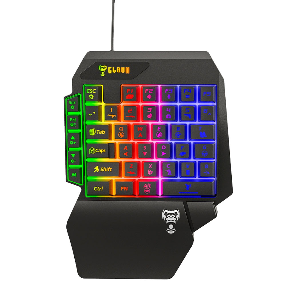 Teclado Gamer Compacto 35% Clanm Void Membrana ABNT2 USB Plug and Play 40 Teclas Multimidia Preto