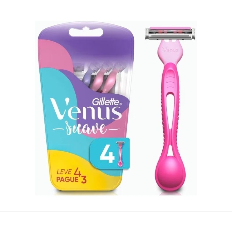 Kit 4 Gillette Venus Aparelho de Depilação Descartável Suave Sensitive com Aloe vera 4 Unidades