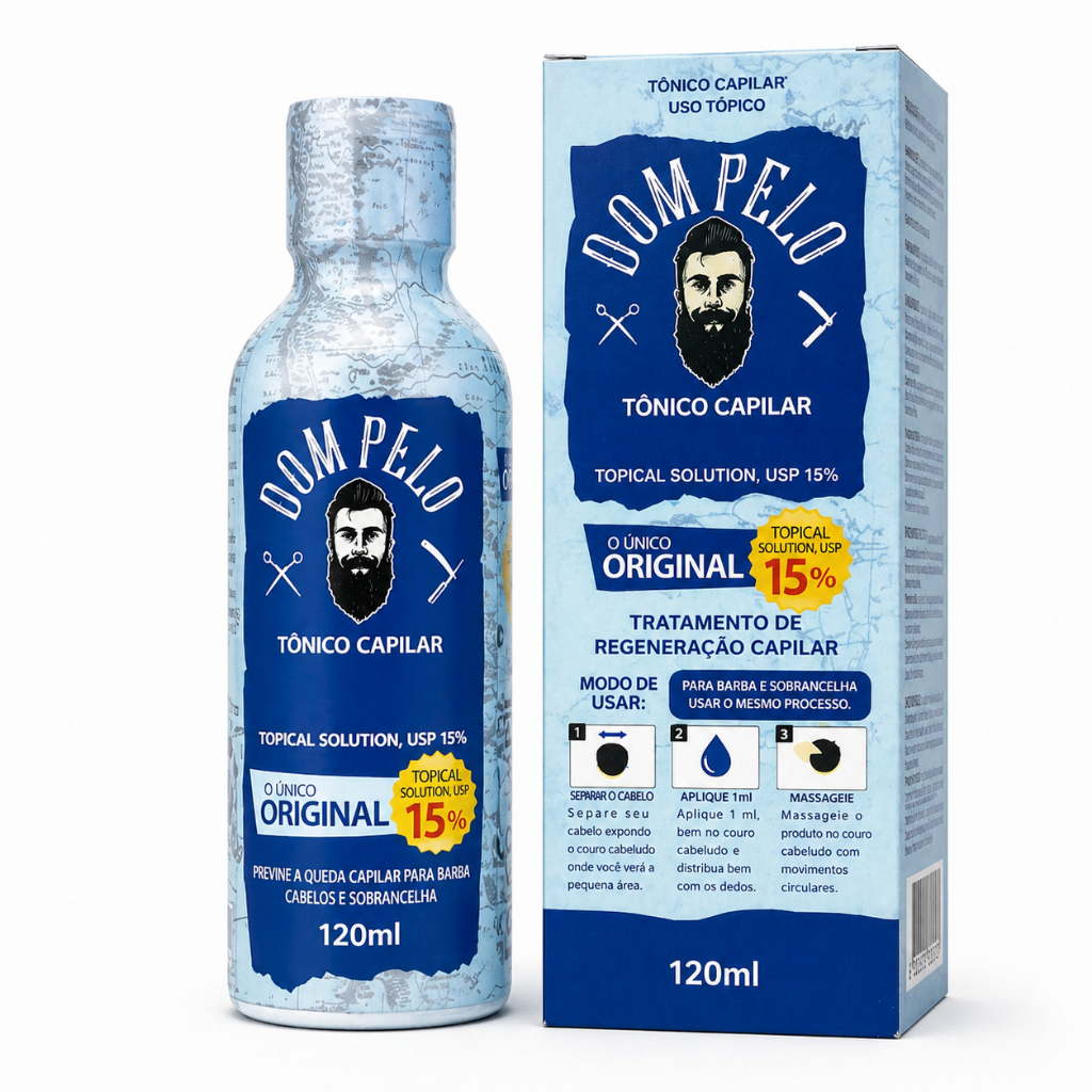 Tônico Capilar DOM PELO Crescimento Acelerado Cabelo, Barba e Sobrancelhas 120ml