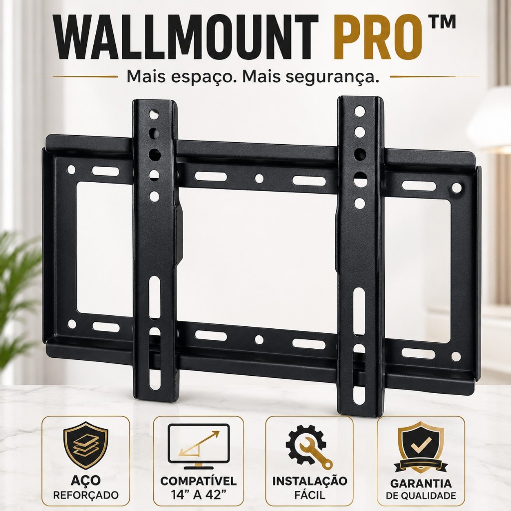 Suporte Fixo Universal TV 14 a 42 Polegadas LED LCD Smart TV Parede WallMount Pro™