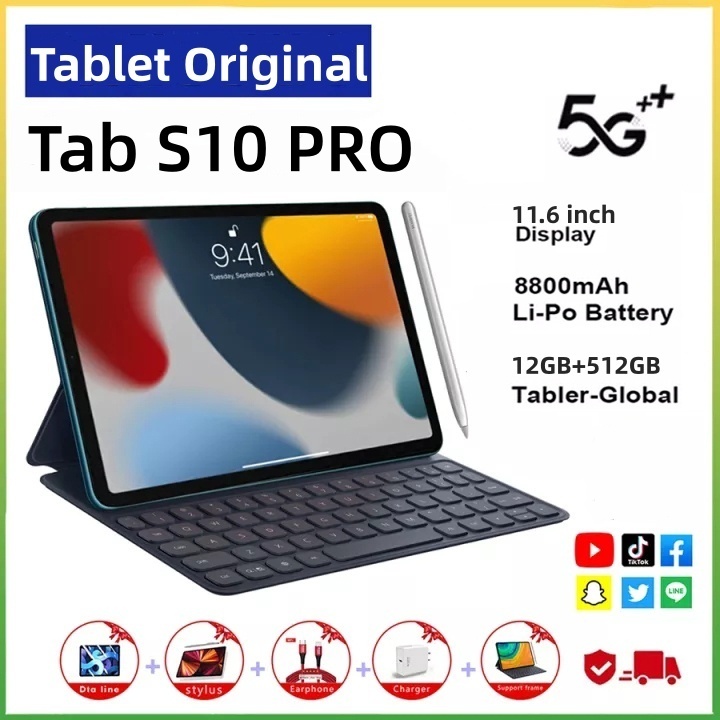 【Teclado + mouse grátis】Original Hancdon Tablet S10 PRO 11,6" ROM 16GB + 1024GB Android 15 8800mAh Câmera 24MP+48MP