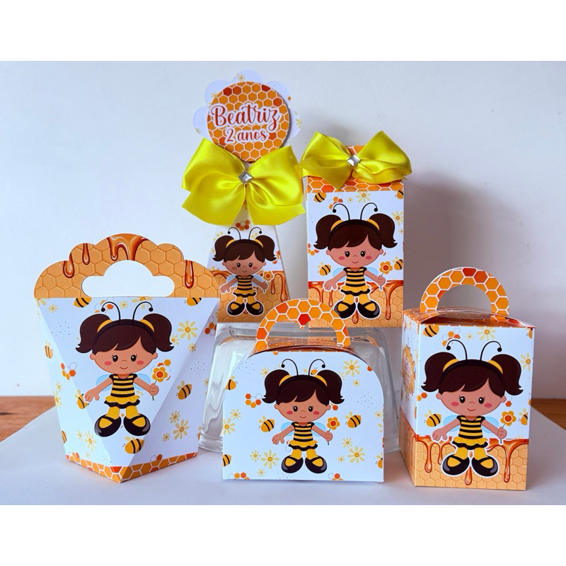 KIT ERSONALIZADO ABELHINHA KIT FESTA PERSONALIZADOS MIMO LEMBRANCINHA CAIXINHAS PARA FESTA INFANTIL ANIVERSÁRIO