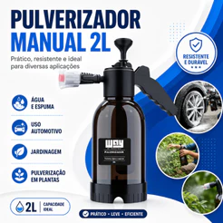 Pulverizador Snow Foam Manual 2l 3 Bicos Shampoozeira Espuma Automotiva Profissional