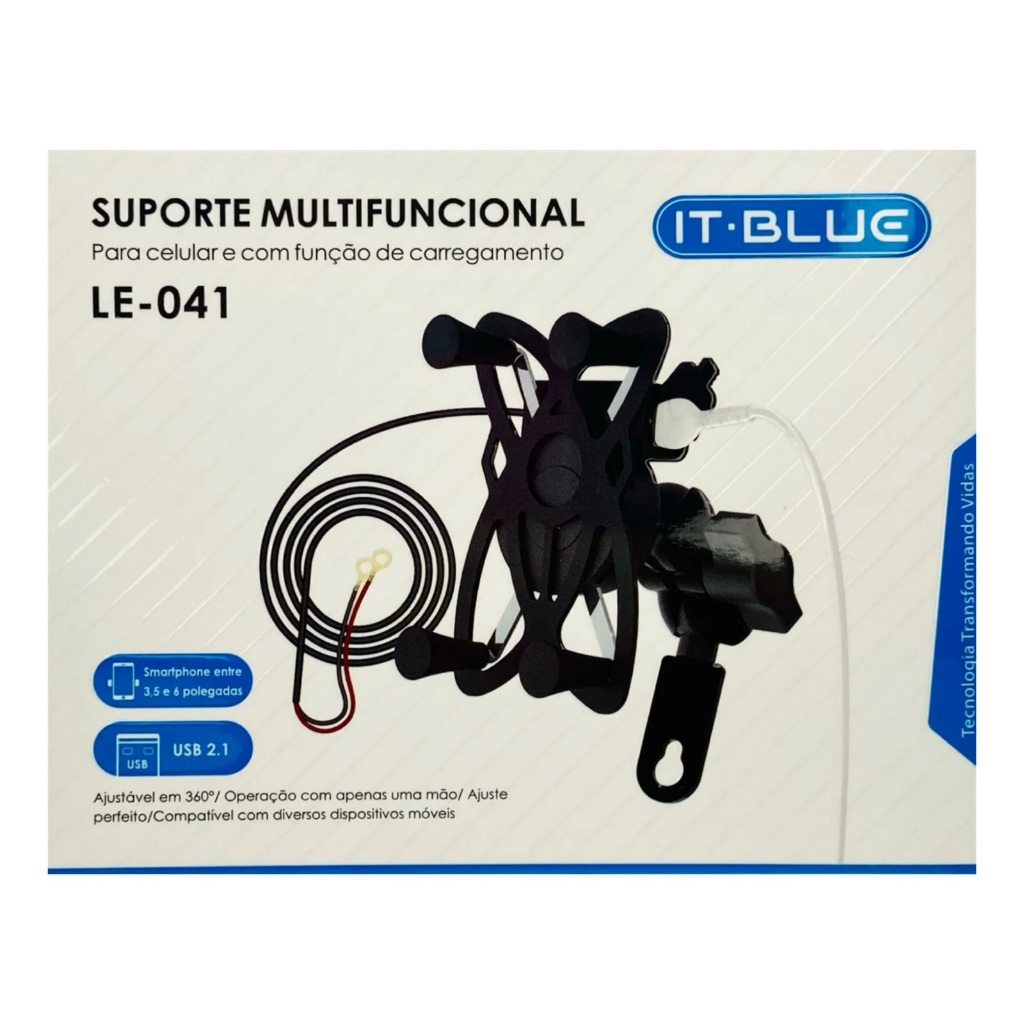 Suporte Carregador Celular Gps Moto Universa Fixa Retrovisor / Guidom barato LE-041