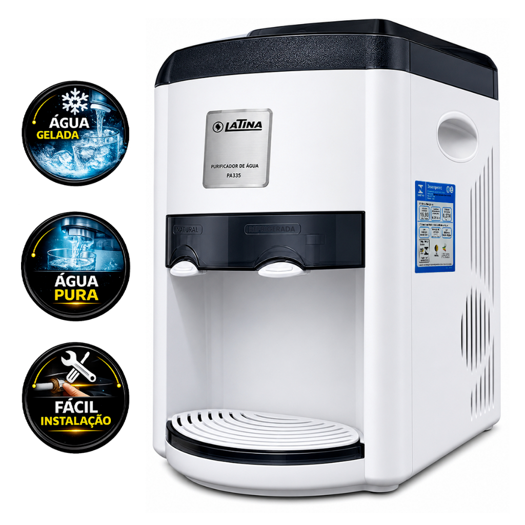 Purificador De Agua Latina PA335 Branco Bivolt Comprar Filtro Gelada Refrigerado