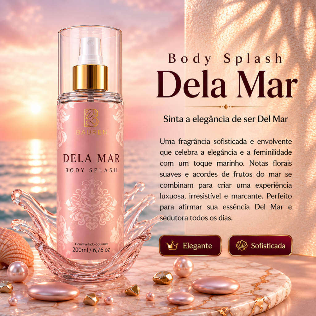 Body Splash Bauren Perfume Feminino Della Mar Elegante 200ml Fragrância Sofisticada · foto 2