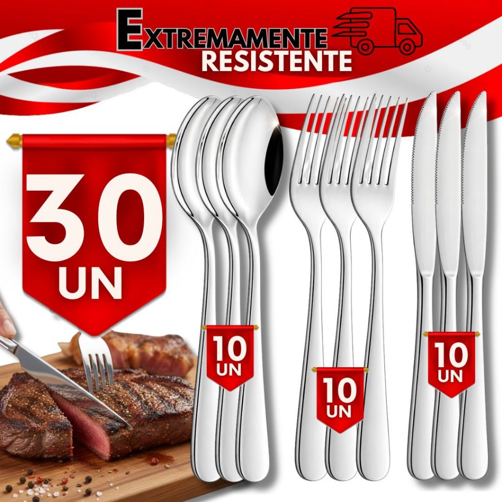 Jogo Colheres Garfos E Facas Aço Inox Casa Cozinha Restaurante Buffet Talheres Qualidades Utilidades