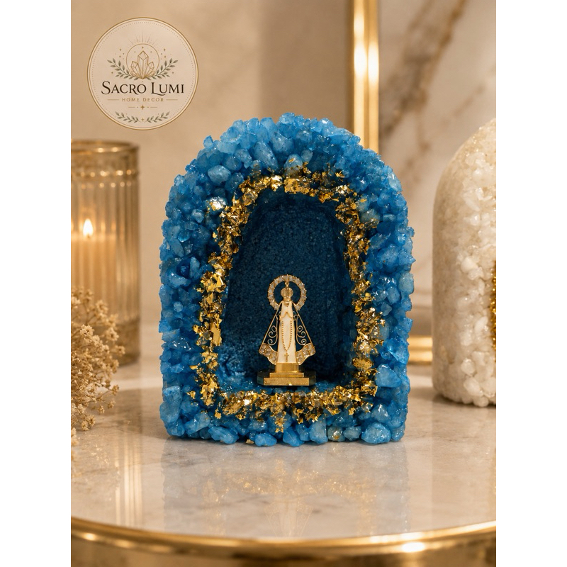 PRESENTE DIA DOS AVÓS |✨ Gruta Nossa Senhora Aparecida com Folha de Ouro | Artesanal e Exclusiva ✨