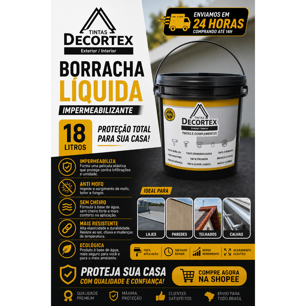 Tinta Emborrachada Decortex 18 Litros – Proteção e Resistência Máxima