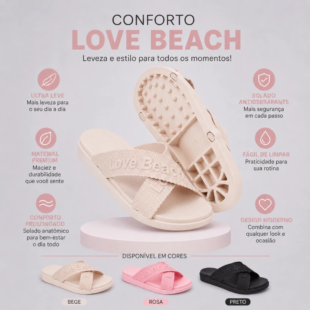 Chinelo Slide Feminino Confortável Rasteirinha Sandália Casual Antiderrapante Macio Leve Moda Praia