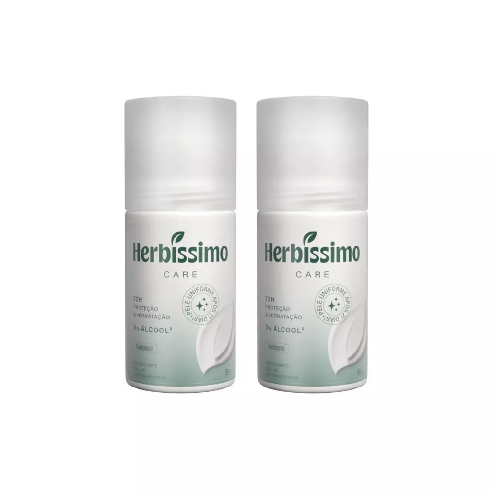 Kit Desodorante Roll-On Antitranspirante Herbíssimo Care Tradicional 50ml (2 unidades)