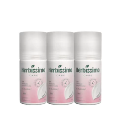 Kit Desodorante Roll-On Antitranspirante Herbíssimo Care Hibisco 50ml (3 unidades)
