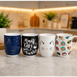 Caneca De Porcelana Decoradas Em Porcelana Para Café Ou Chá Hauskraft