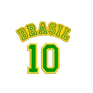 Patch Bordado personalizada com nome e número Patch Bordado Bandeira do Brasil número 12 cm nome 3 cm com termocolante