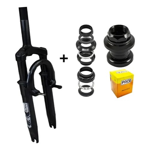 Garfo de Bicicleta Aro 20 Amortecedor V-Brake Suspensão Standard - 21.1mm + Brinde Caixa de Direção