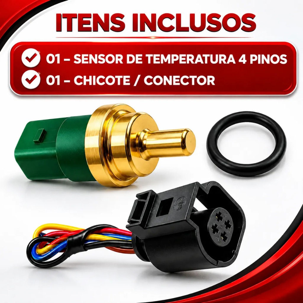 Sensor Temperatura Plug Chicote Gol G3 G4 G5 2002 Até 2014 — imagem 2 de 2