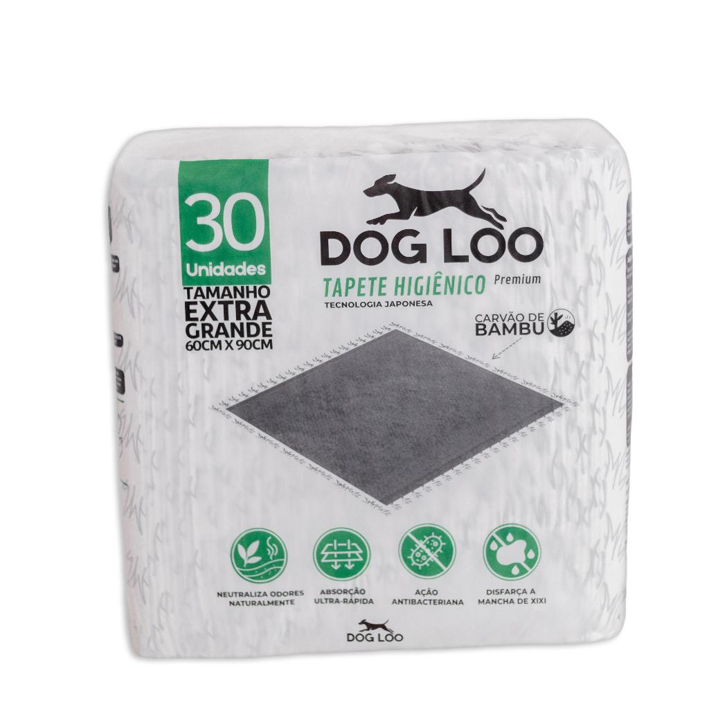 Tapete Higiênico Pet Dog Loo Carvão Ativado 60cm X 90cm 30un