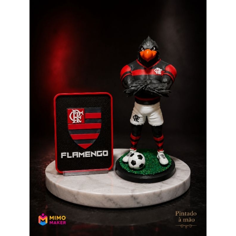 Mascote do Flamengo(21cm) + Placa Personalizada Grátis