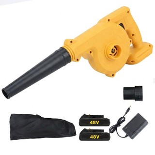 Soprador de Folhas e Aspirador de Pó 2 em 1 2200W com 2 Baterias de Lítio 48V Portátil para Limpeza Externa e Interna