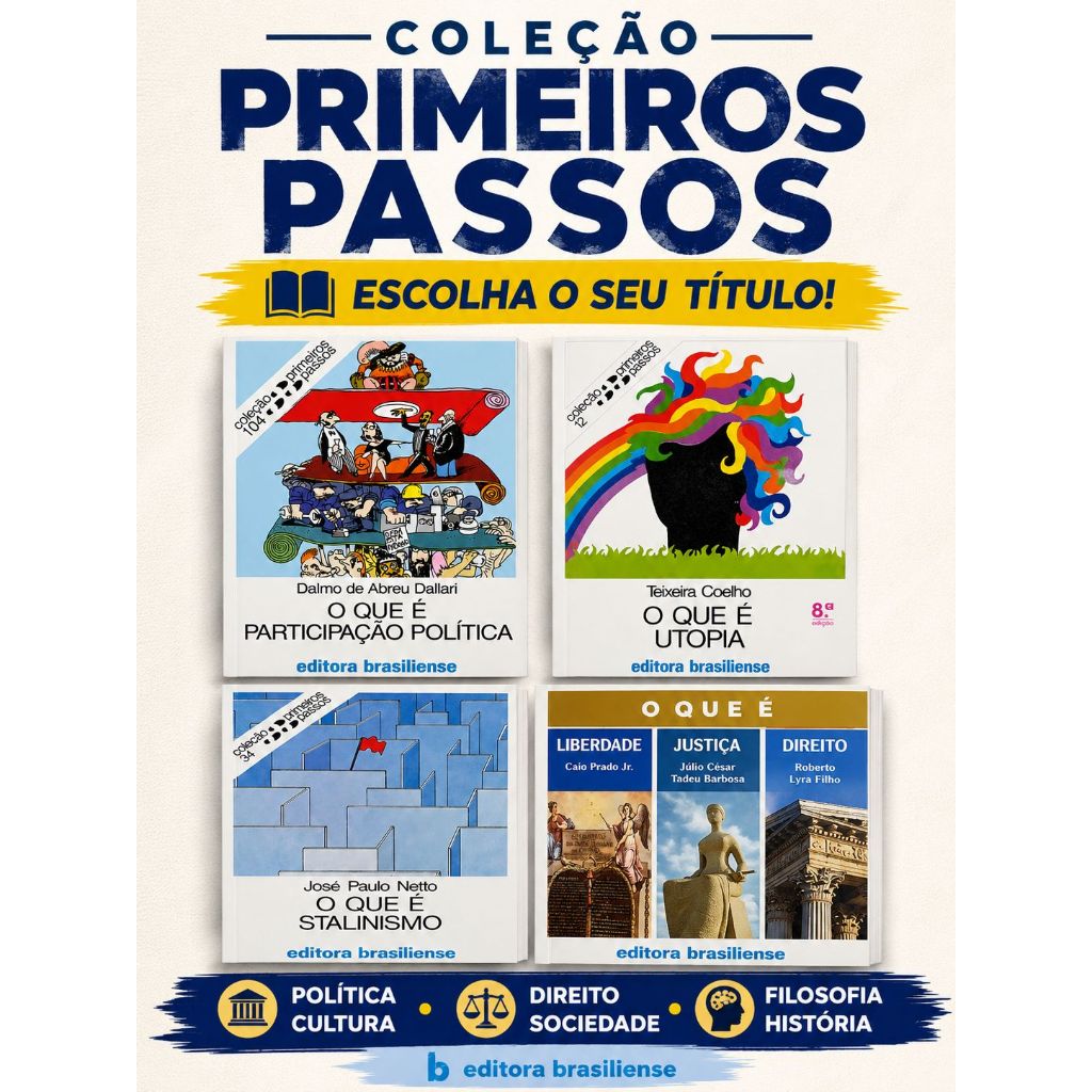 📘 Coleção Primeiros Passos – Editora Brasiliense | Escolha o seu título! 🧠💬