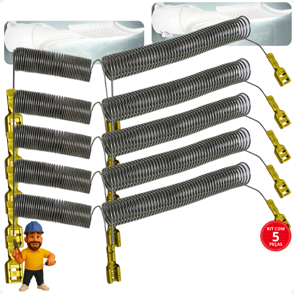 Kit 5 Resistência Loren Shower Ultra Multitemperatura Loren Shower Ultra Eletrônica 5500w 110v-127v