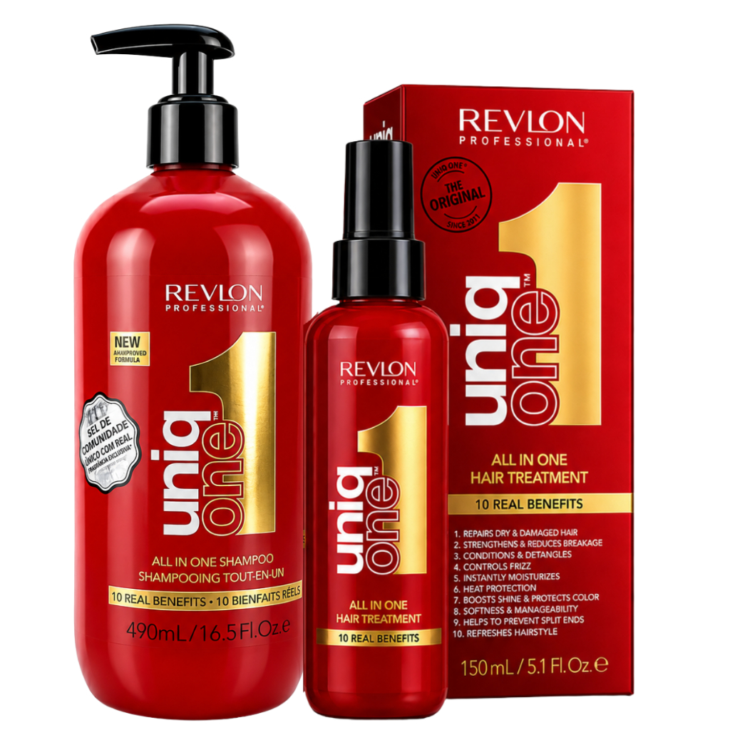 Kit Revlon Uniq One Shampoo 490ml + Leave In 150ml Original 10 Benefícios Tratamento Capilar
