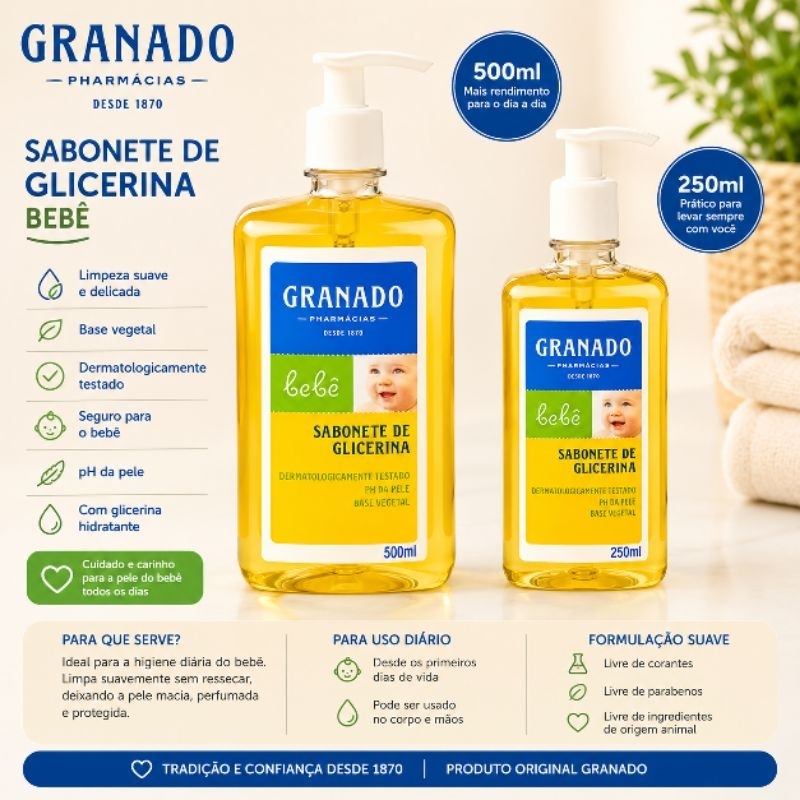 Sabonete Líquido Granado Tradicional – 250 ml ou 500 ml – Original.