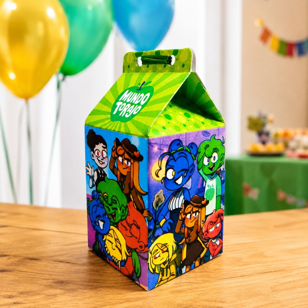 Caixa Milk Personalizada Mundo Torajo Decoração Mundo Torajo Festa 10 Unidades