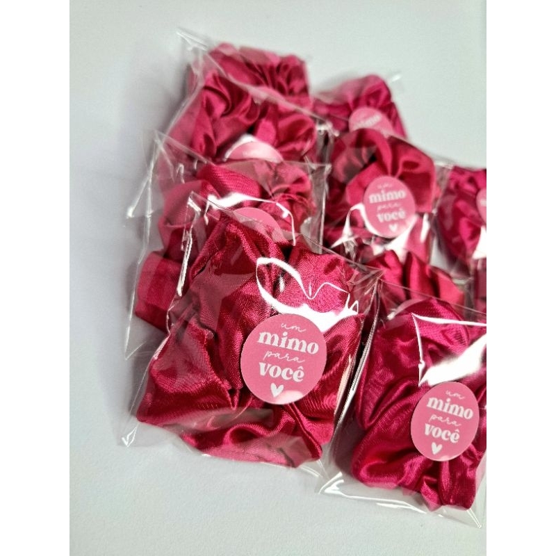 10 Xuxa Scrunchie de Cetim Xuxinha Lacinho Frufru Brinde Mimo