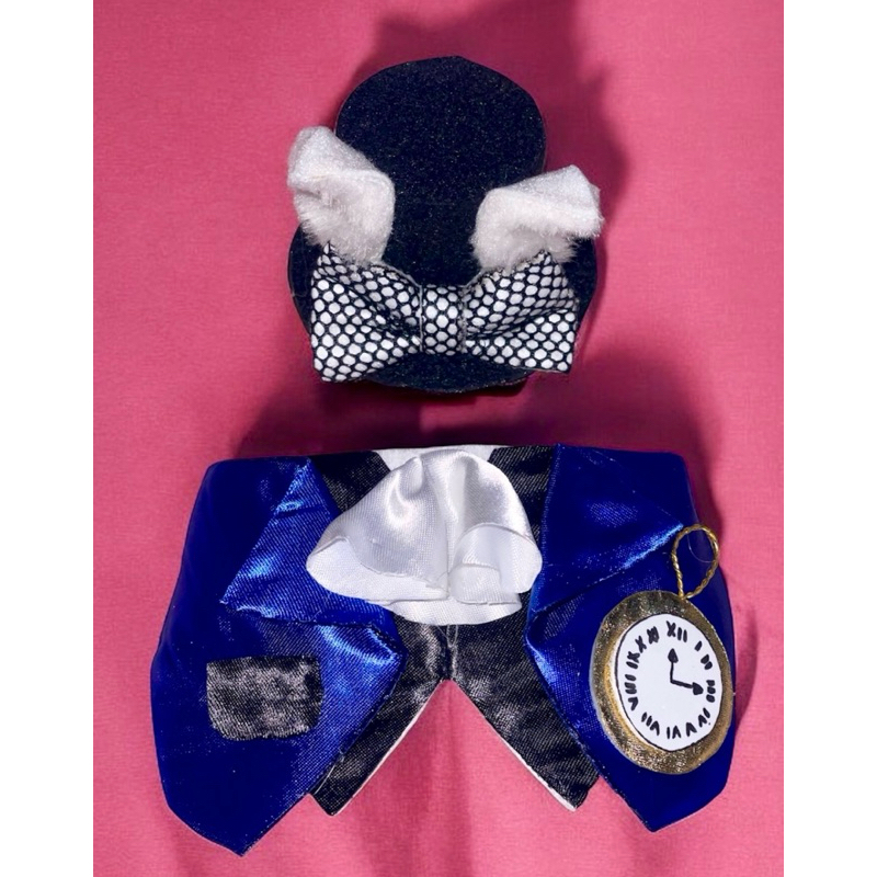 bandana + chapéu Coelho branco Alice país das maravilhas para cachorro e gato pet