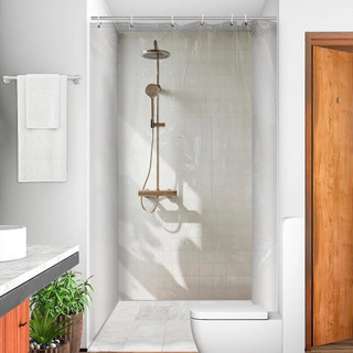 Cortina para Box Banheiro Transparente Antimofo 100% PVC Com Ganchos Chuveiro Presilhas