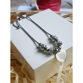 Pulseira Aço Inox Prata Ajustável ADULTA e INFANTIL delicada e resistente + MIMO (coração liso)