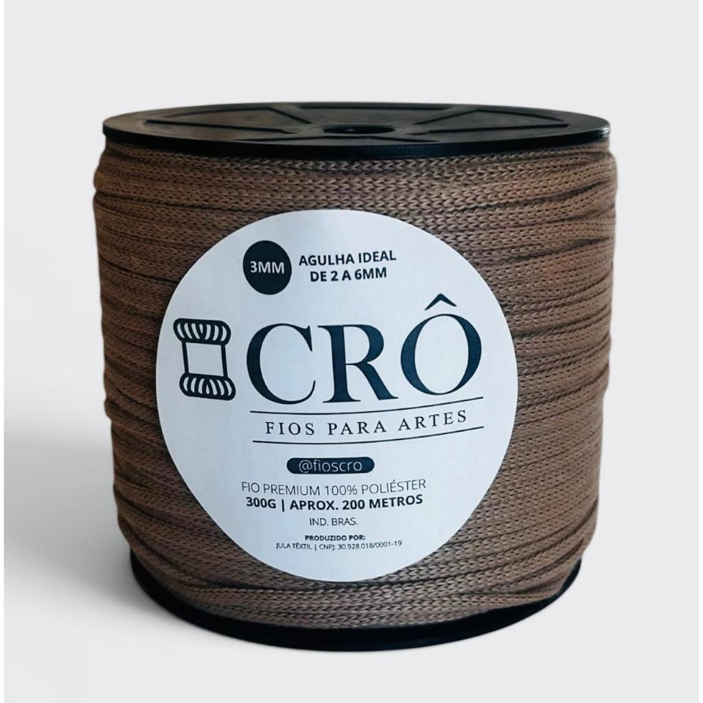 FIO CRÔ PREMIUM 3MM 100% POLIESTER COR:BEGE ESCURO