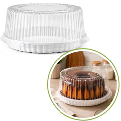 Embalagem redonda para bolo caseiro torta 750g B32M base branca com tampa média BWB