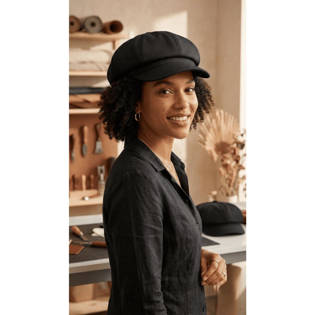Boina Masculina Feminina Preta Estilo Peaky Blinders Boné Flat Cap Italiana Com Fivela Francesa Lateral Confortável