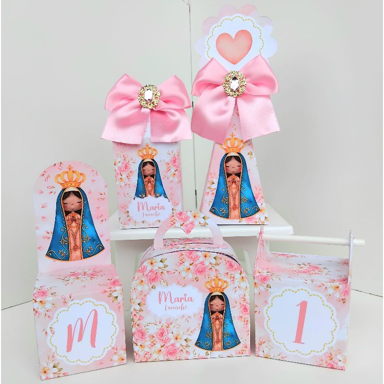 Kit Caixas Personalizados Nossa Senhora Rosa DESMONTADO / Lembrancinha de festa / Aniversário