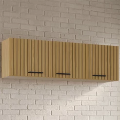 Armário de Cozinha Aéreo 120cm Classic Ripado Damasco Z46 - Mpozenato