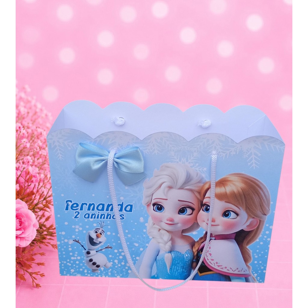Sacolinha personalizada Frozen baby Princesas Cute lembrancinha kit festa caixinhas Papelaria Personalizada