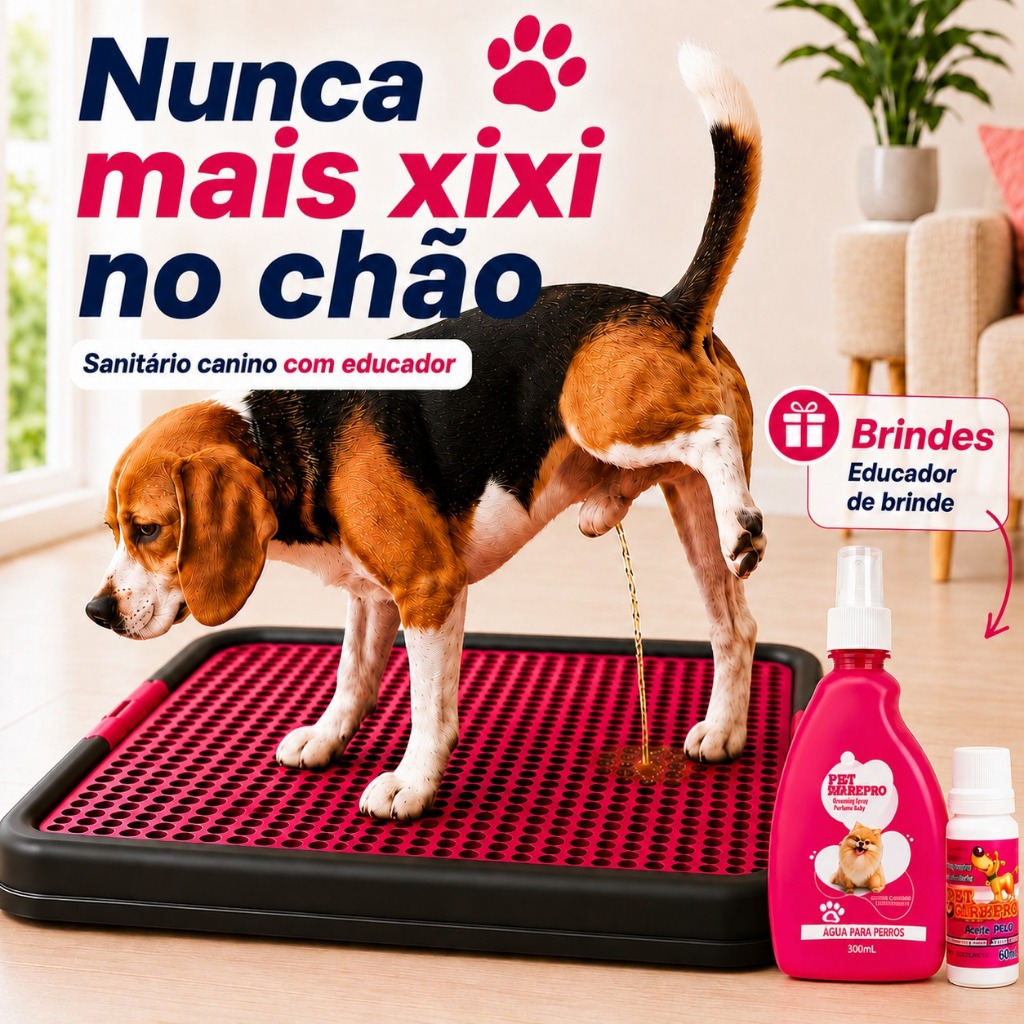 Sanitário Canino Grande Lavável Com ou Sem Educador Adestrador Pet Xixi Pode e Não Pode Banheiro