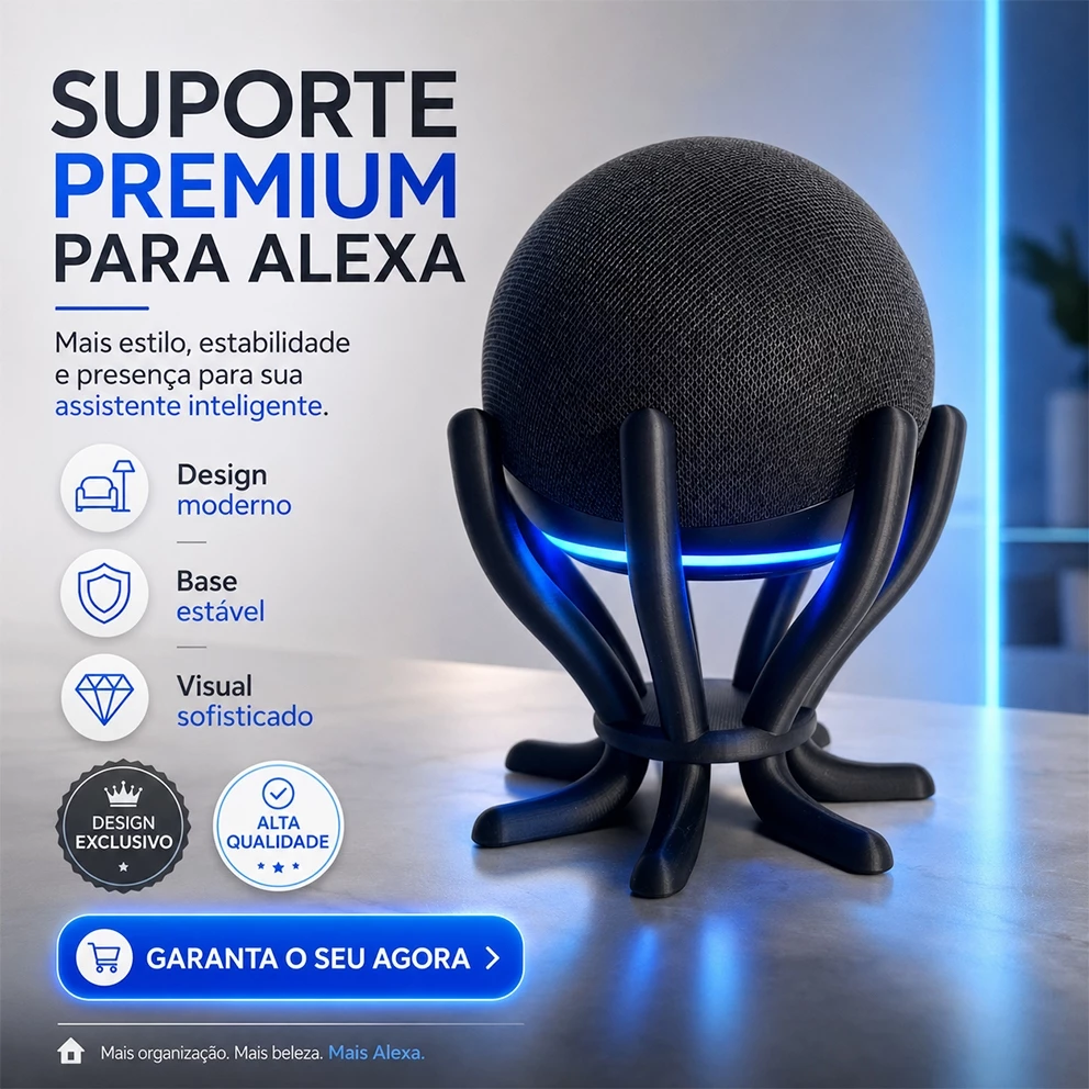 Suporte para Alexa Echo Dot Geração 4 e 5 - Base Decorativa Criativa de Mesa para Casa e Escritório