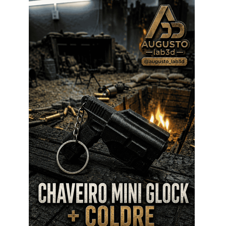 Chaveiro Mini Glock Com Coldre Miniatura Realista 3D Tático Presente Criativo Chaveiro De Coleção Unissex