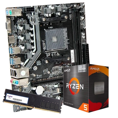 Kit Upgrade AMD Ryzen 5 5500 BOX, Placa mãe NTC B550M, Memória ram 8gb DDR4