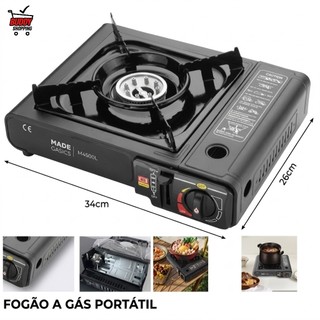 Fogao Portatil para Camping a Gas Lighter Automatico Revestimento Resistente com Maleta MGT-21003