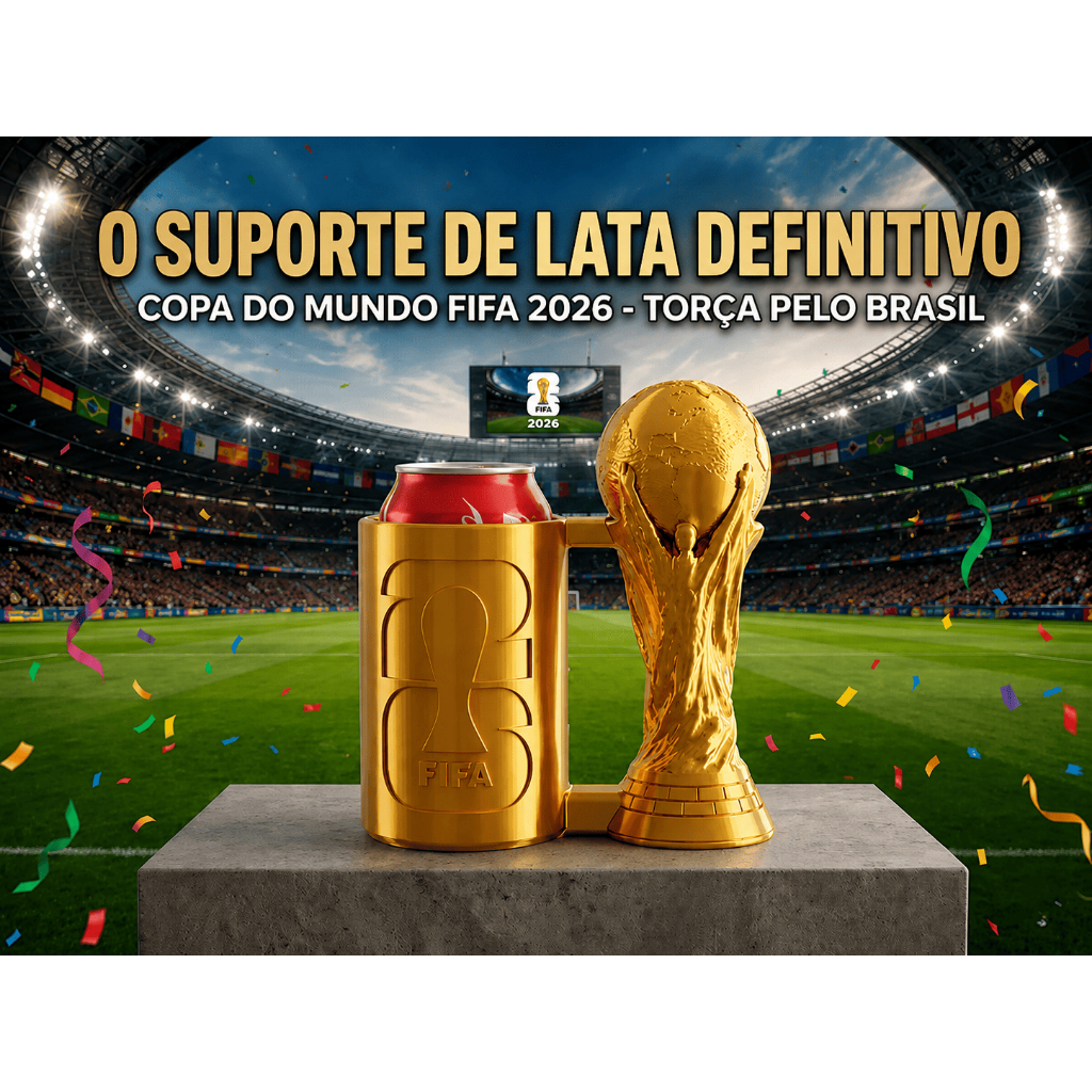 Suporte para Lata Estilo Troféu Copa Futebol Porta Lata Decorativo Porta Lata