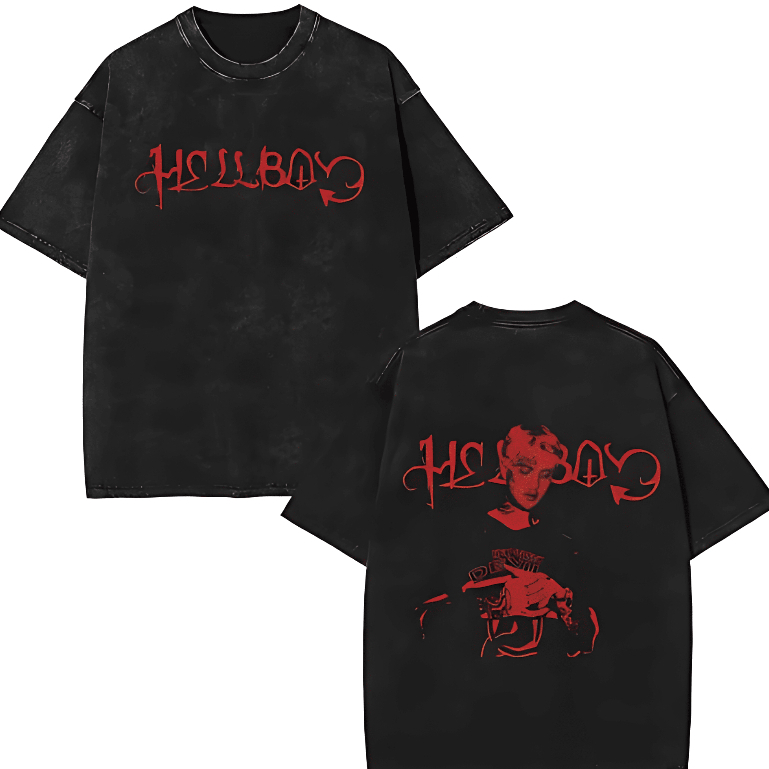 Camiseta Unissex Rapper Lil Peep HellBoy Camisa 100% Algodão Adulto/Infantil Tecido Confortável