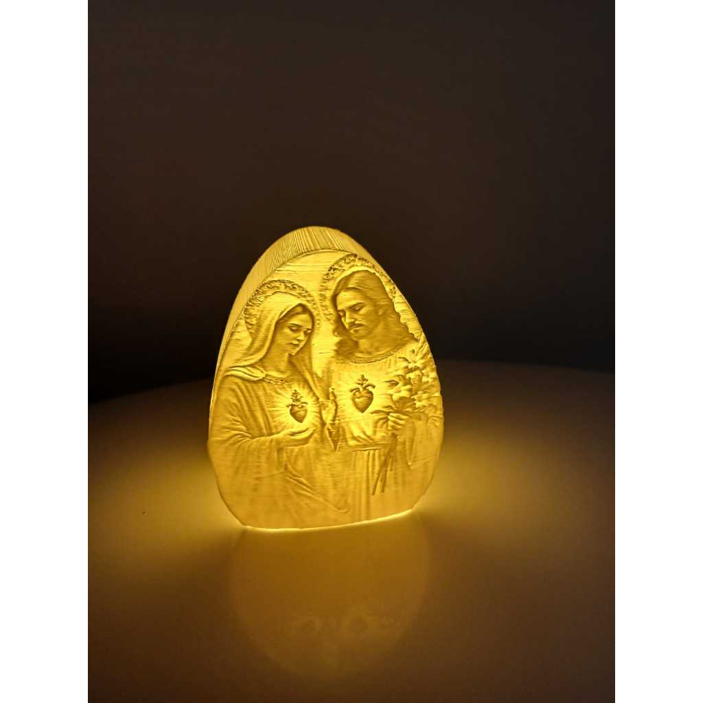 ★luminaria religiosa, sagrado coração de jesus e maria, decoração católica, imagem iluminada, presente religioso, fé
